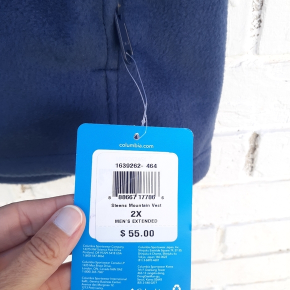 NWT Columbia Fleece Vest Navy Blue 2X - Picture 3 of 7